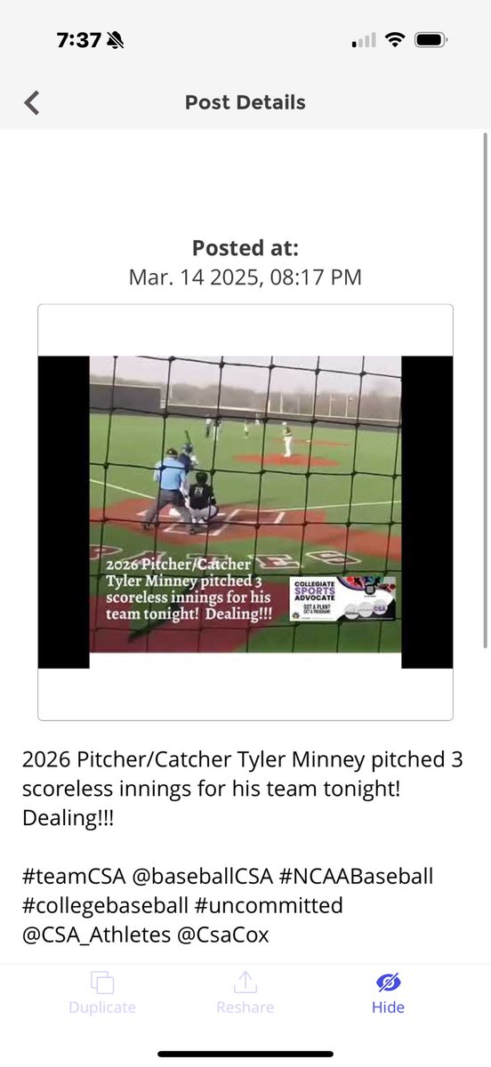 Collegiate Sports Advocate - Baseball tweet media