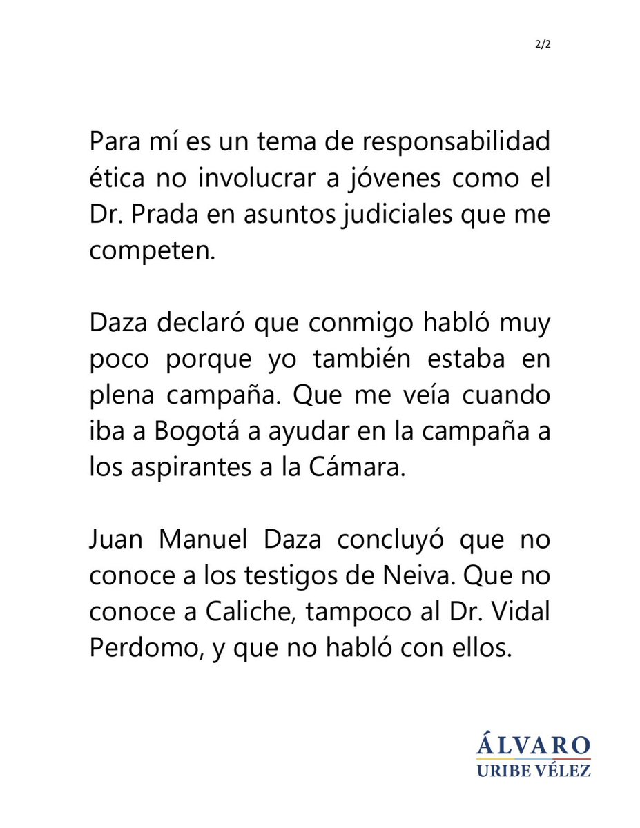 AlvaroUribeVel's tweet photo. Informe # 9. Testimonio de Juan Manuel Daza. https://t.co/wNSMgC4Zc2