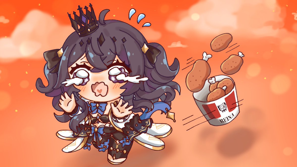 JackchongJC12's tweet photo. [皇咲レイナ/HKVtuber]上校的雞

https://t.co/cv5O9unADn

之前歌回vmax點了上校的雞
是非常有趣的歌
女皇很喜歡KFC(Konchiwa很推KFC吧?)
這次特意想攪些新意思
也委託了芷(@pinkytsztsz220)畫了兩張圖放在片中
感謝繪師，不但表達了我想像中的畫面，還把國民都加進去了w

#KingsRecord #KingREINArt https://t.co/hHTnMzKHHE