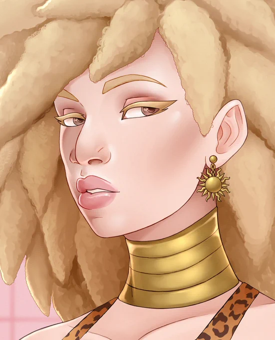 Old art repost  I wanted to practice with very fair skin tones so I went for a girl with albinism. :) 