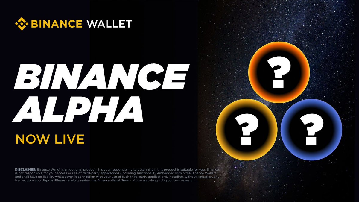 BinanceWallet's tweet photo. A new Binance Alpha Project is now Live! Discover the latest tokens spotlighted in the #Binance Wallet. 

Navigate to the [Markets] - [Alpha] tab. 
Tap [Quick Buy] to purchase. 

Click here ➡️ https://t.co/Y96ANz6VsL https://t.co/uU1FrYZudK