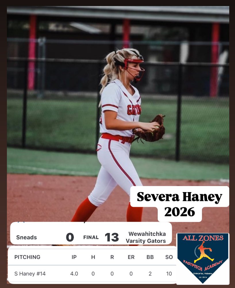 Severa Haney (2026 - Uncommitted) with another strong performance on the mound for Wewahitchka HS. Keep spinning it!!! <a href="/Severahaney/">severa haney</a> <a href="/_leannajohnson5/">leanna</a>