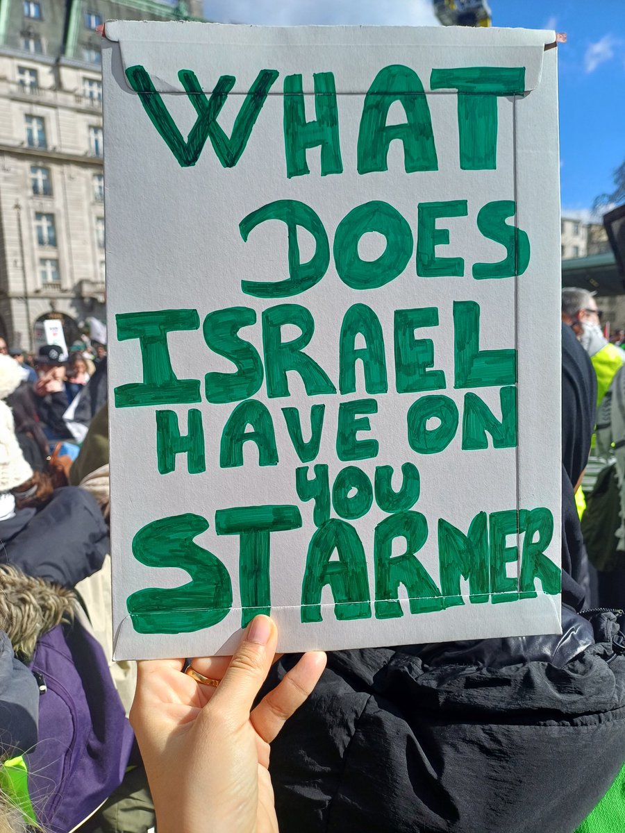 ramapublishing's tweet photo. The back of my sign. Genuine question #March4Palestine #FreePalestineNow https://t.co/4hrWmOEc8b