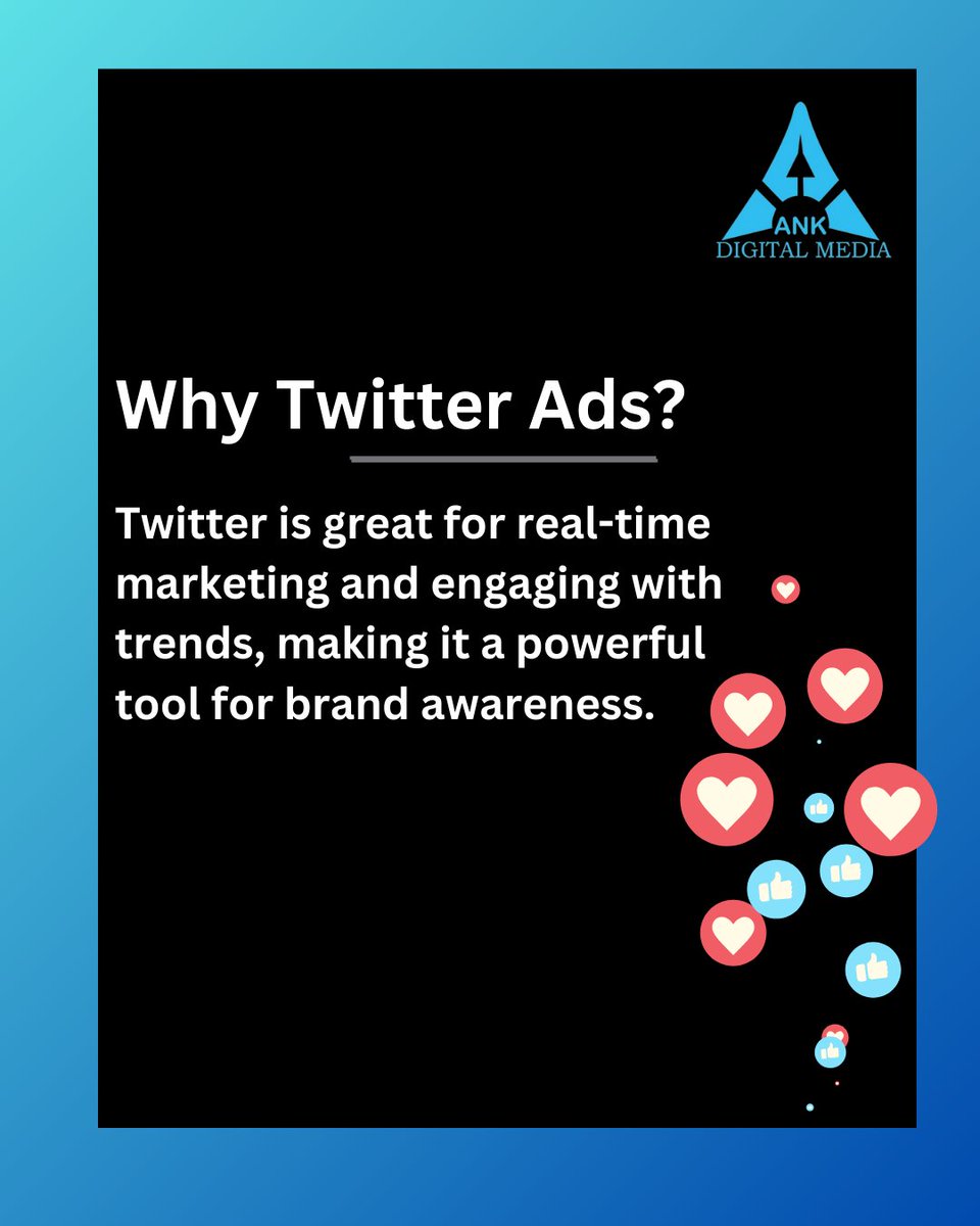 ankdigitalmedia's tweet photo. Boost your brand with Twitter Ads! 🎯 Target the right audience and see real results. Ready to grow with ANK Digital Media? 🚀

📞 Call us now: 099997 79817 

#ankdigitalmedia #digitalmarketingtips #twitterads #twittermarketing #digitalmarketingagency #digitalmarketingagencydelhi https://t.co/2fvOP9cWDw