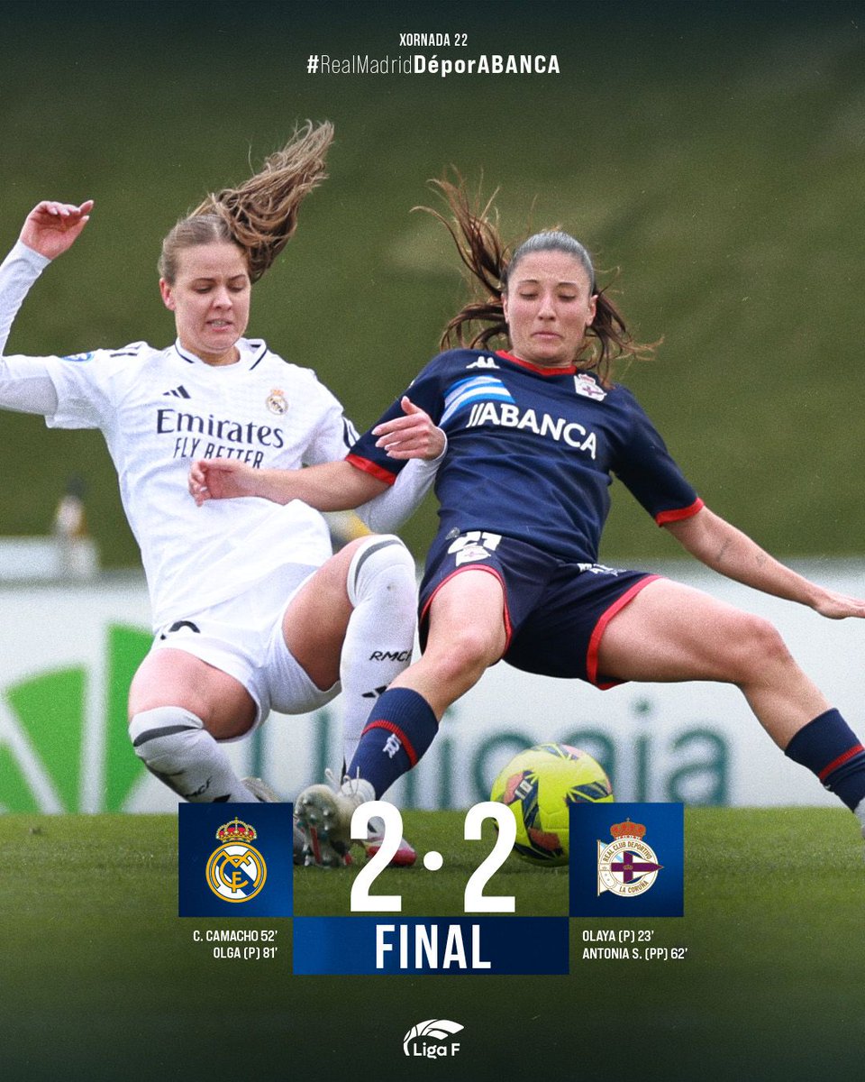 Final en Madrid!

⏱️ 90+7’ | 2️⃣ - 2️⃣ |

#RealMadridDéporABANCA #LigaF
