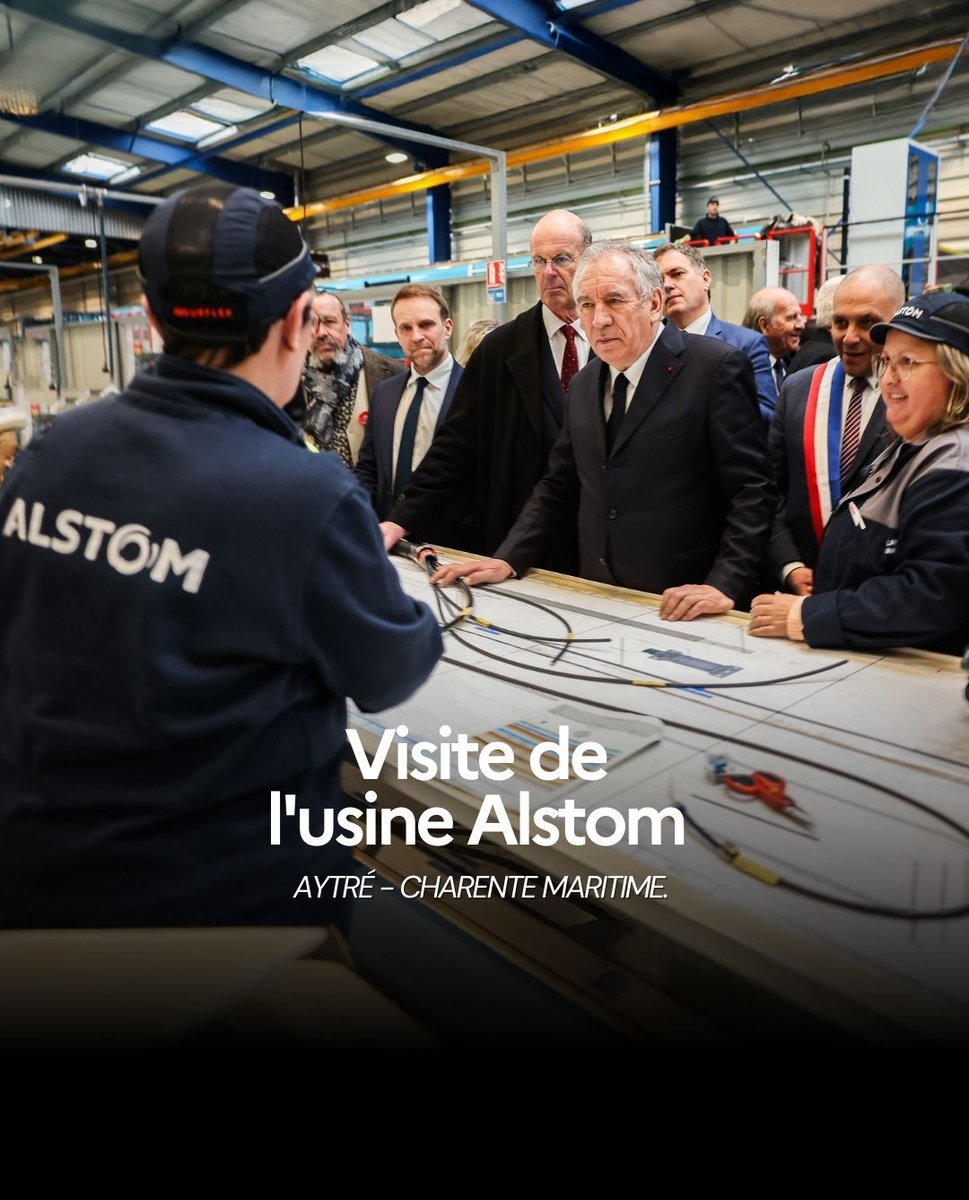 FerracciMarc's tweet photo. 🇫🇷 Chez Alstom, fleuron français de l'innovation et du dynamisme de notre industrie ! 

Aux côtés du Premier Ministre, François @bayrou, d’@Eric_R_Lombard, Ministre de l'Économie, des Finances et de la Souveraineté industrielle et numérique et de @PhilippeTabarot, Ministre chargé des Transports, nous avons visité l'usine Alstom d'Aytré.

L’occasion d’échanger avec @HPoupartLafarge, Directeur général d'Alstom sur les enjeux industriels et la transition énergétique.