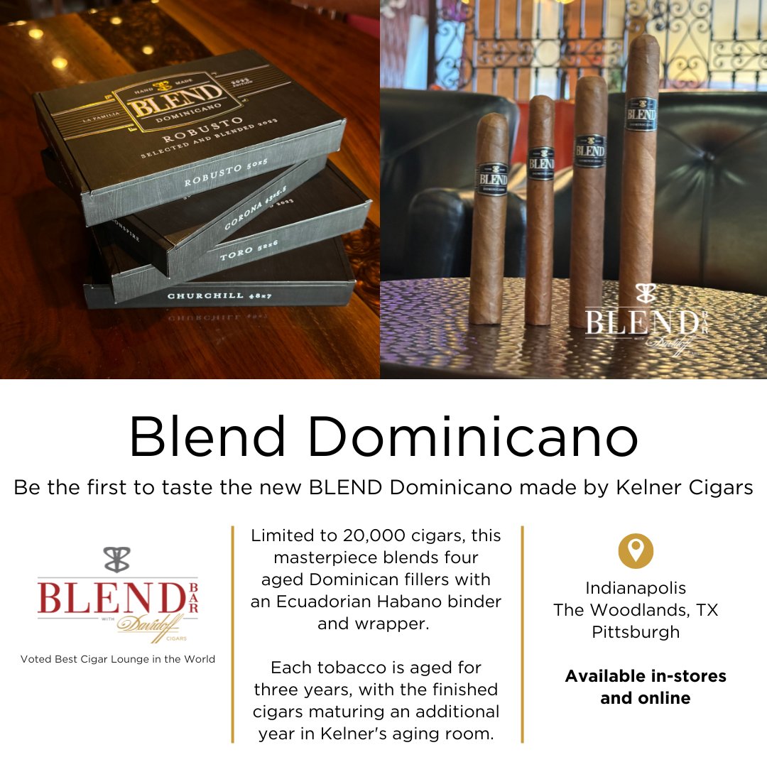 Time, craftsmanship, and flavor. The art of a truly refined cigar.

To purchase now click below:
blendbarcigar.com/pages/dominica…

#BlendBarCigar #BlendDominicano #BlendBourbon #kelnercigars #kelnerfamily #kelner #bourbon #cigar #cigarlife