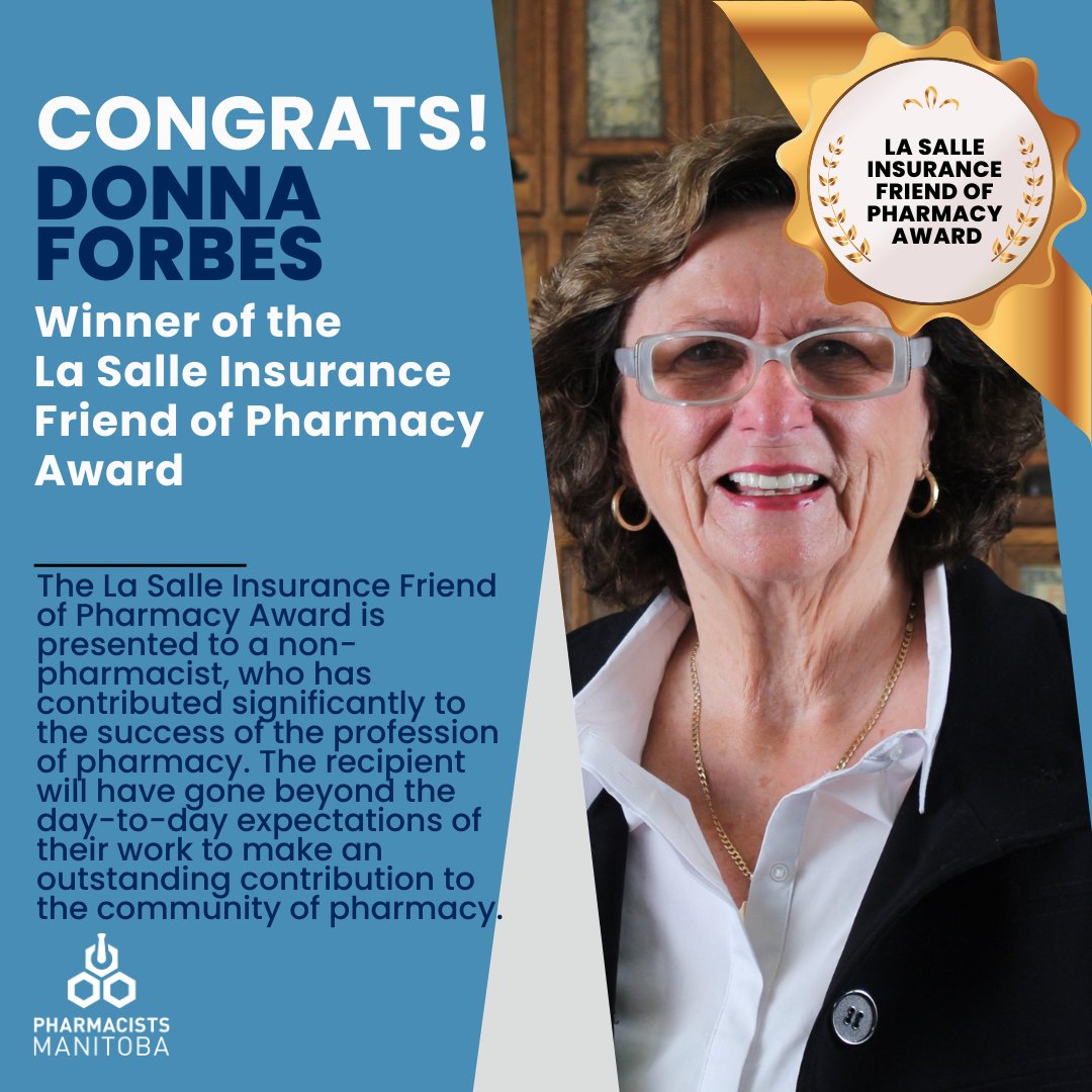 Congratulations to Donna Frobes, the La Salle Insurance Friend of Pharmacy Award winner!

You can read all about the 2025 award winners here: ow.ly/Sg0f50Vg4Kh