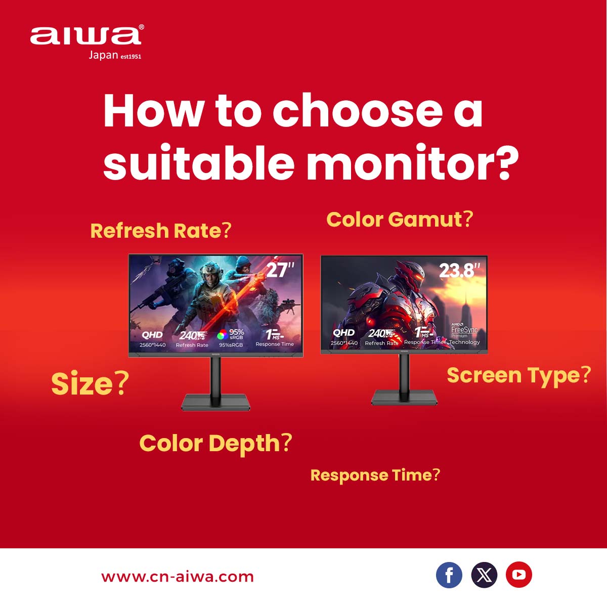 AiwaElectronic's tweet photo. 💬 What do you consider when buying a monitor? Is there a must-have feature? Drop a comment below! 👇

#AIWA #TechGuide #DisplayTips #Monitor https://t.co/zofFgCiqEQ