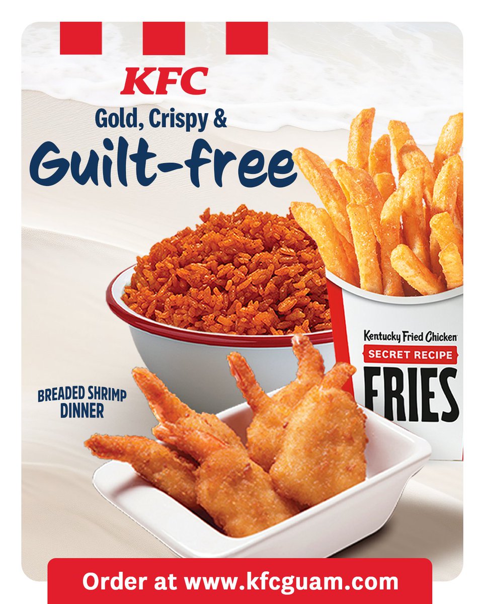 KFC_Guam's tweet photo. Lent-friendly &amp; guilt-free—because who says you have to compromise on flavor? ✨ A golden, crunchy bite of this seafood favorite is all you need! 🍗

Online ordering available through Good To Go and Uno Go. Visit the link to order online: https://t.co/lNbpAqwyz9

#KFCGuam https://t.co/ticUrQdCo0