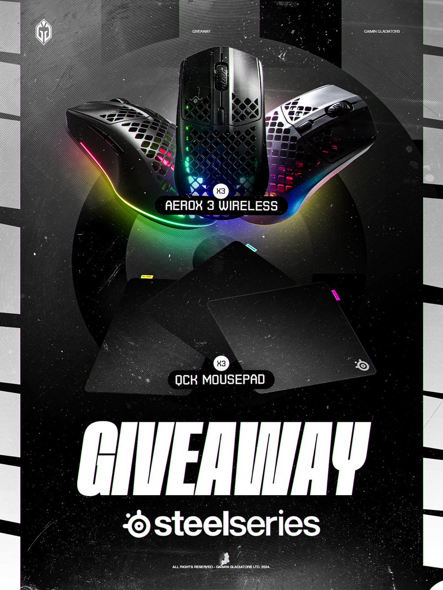 GG | Gaimin Gladiators ⚔️ (@gaimingladiator) on Twitter photo GIVEAWAY TIME 🎁
We have teamed up with <a href="/SteelSeries/">SteelSeries</a> to give you a chance at a free Aerox 3 Wireless Mouse and QcK Performance Mousepad!
Link to the giveaway in the replies with the winners selected on March 24th ⤵️ GIVEAWAY TIME 🎁
We have teamed up with <a href="/SteelSeries/">SteelSeries</a> to give you a chance at a free Aerox 3 Wireless Mouse and QcK Performance Mousepad!
Link to the giveaway in the replies with the winners selected on March 24th ⤵️