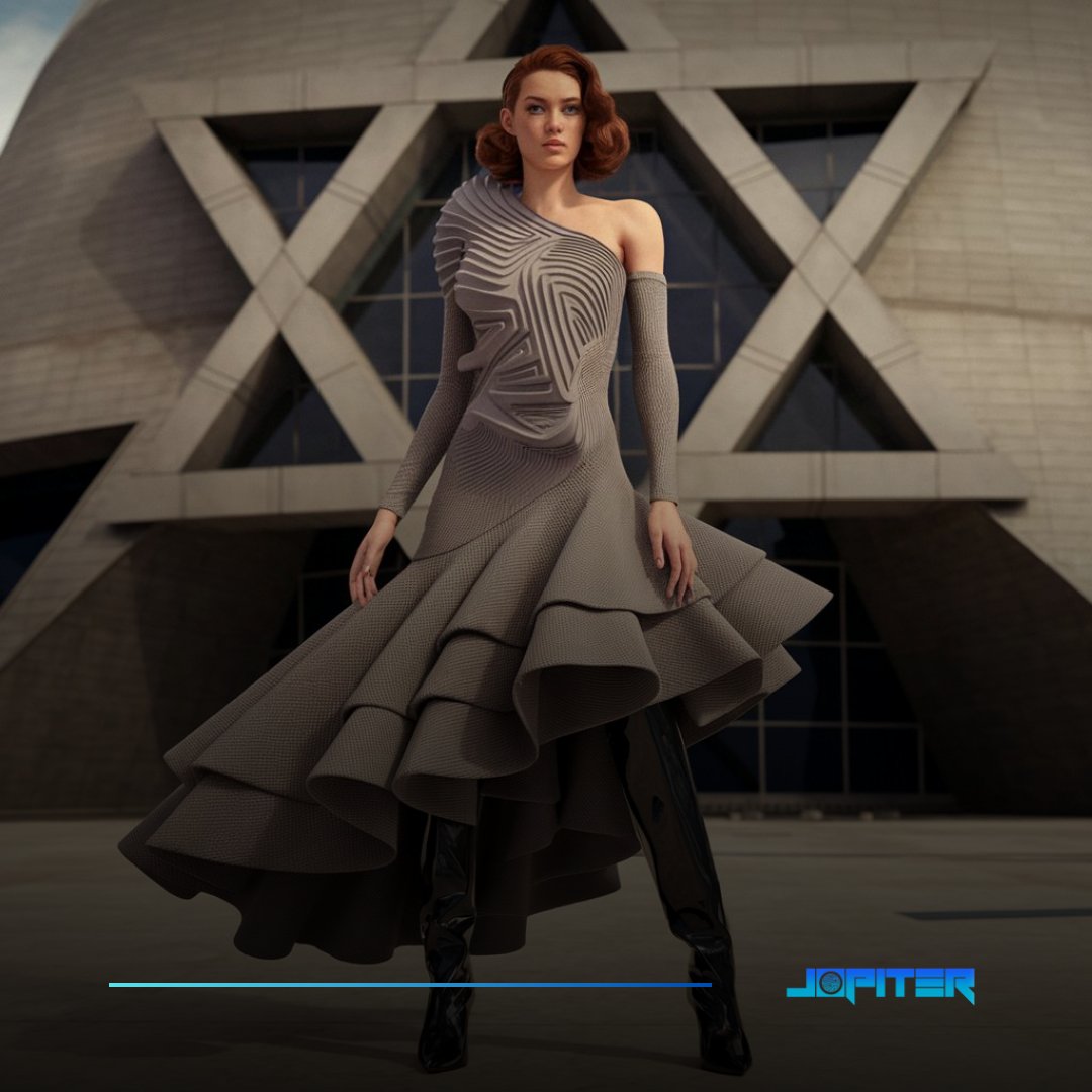 An advanced reinterpretation of the original 3D fashion piece by <a href="/NesaGholipooor/">Nesa</a>, elevated via digital craftsmanship. Set against a modern synagogue inspired by #DavidRoitman timeless artistry, this image bridges sacred geometry, cultural identity, and future-forward fashion.