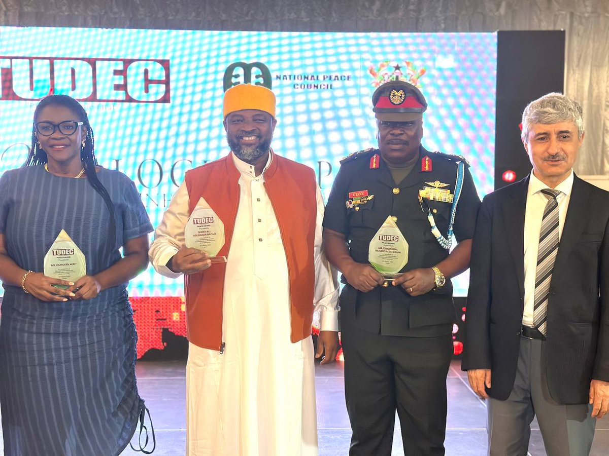 tlfghana's tweet photo. Honored and grateful! Sheikh @alinaparii Ali Abubakar Napari, Executive Director of The Light Foundation, received the prestigious TUDEC Peace Award for his outstanding commitment to peace and social cohesion.
#Peace #TUDECPeaceAwards2025 #TheLightFoundation #TUDEC #TLFGHANA #TLF https://t.co/JWhdkFQgri