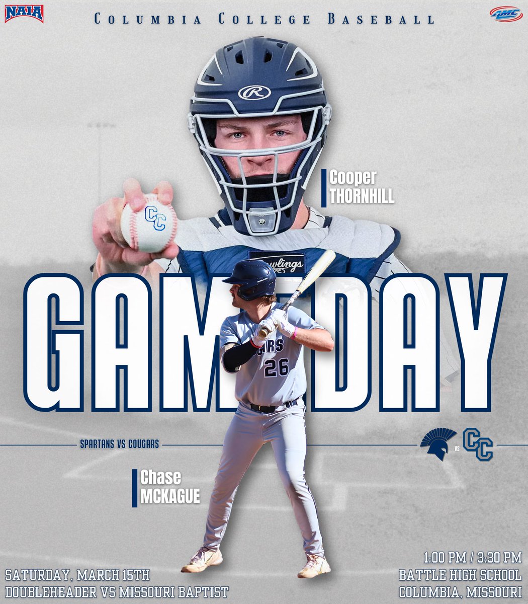 Columbia College Baseball (@cougpen) on Twitter photo GAMEDAY!
Cougs look to win the series after splitting day 1 against Missouri Baptist! #rollcougs 
⏰1:00/3:00
📍Battle High School, Columbia, Missouri GAMEDAY!
Cougs look to win the series after splitting day 1 against Missouri Baptist! #rollcougs 
⏰1:00/3:00
📍Battle High School, Columbia, Missouri