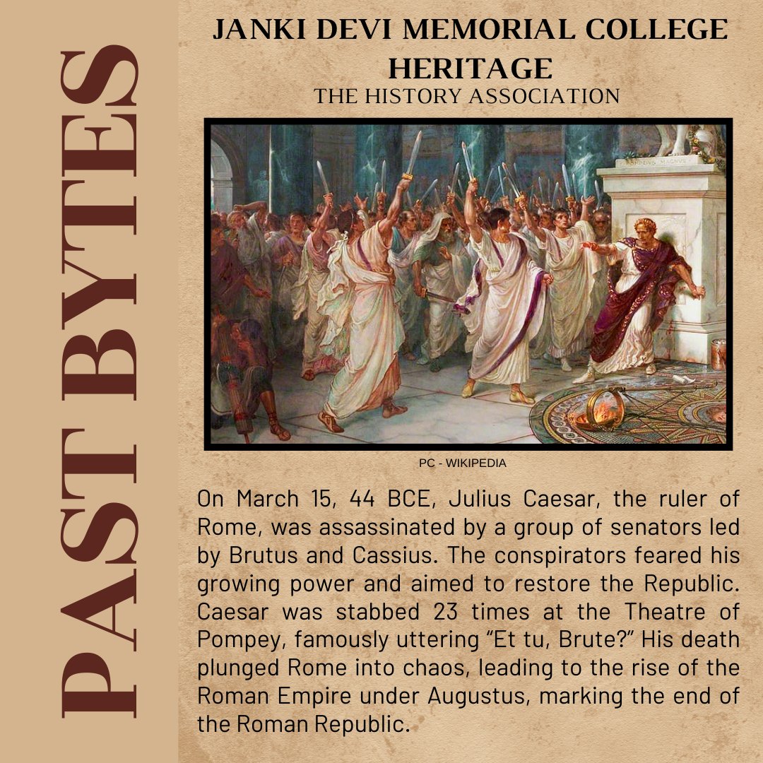 History_JDMC's tweet photo. #JuliusCaesar #Assassination #snippetsfromthepast #OnThisDay @CollegeJanki https://t.co/XAGxBI5z16