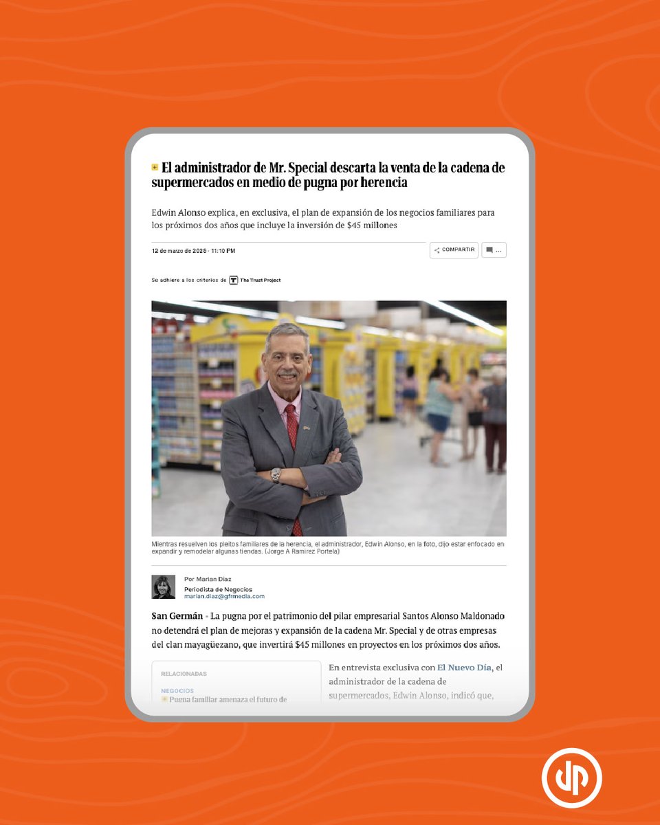 “Las ventas han crecido 350% en este supermercado en comparación con lo que vendía la tienda anterior. La gente entra y encuentra la comodidad, la cantidad de productos. Aquí se rompió el récord de ventas, que lo tenía antes Cabo Rojo”, expresó Alonso.🗞️ bit.ly/4hBrWF6