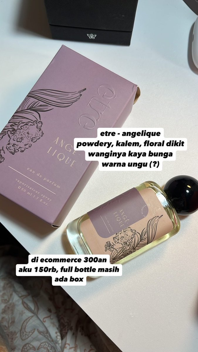 vetraytt's tweet photo. wts parfum harga anjlokkk (cm semprot2 kecil buat review aja)

wts etre angelique harga 150rb full bottle 
wts aamodini jatmika 100rb full bottle
wts aamo unseen 150rb full bottle

minat bs dm yahhh, via oren ada tambahan admin 10% https://t.co/ffDFm9G21J