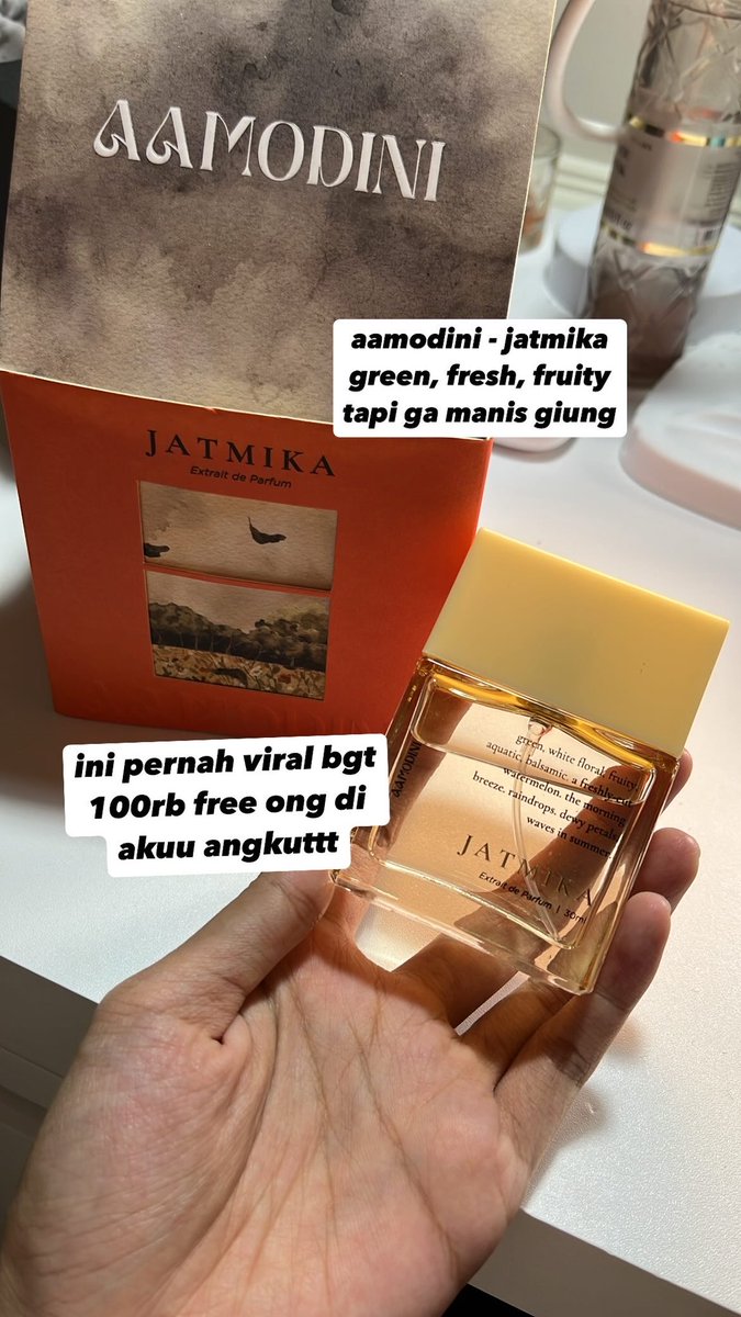 vetraytt's tweet photo. wts parfum harga anjlokkk (cm semprot2 kecil buat review aja)

wts etre angelique harga 150rb full bottle 
wts aamodini jatmika 100rb full bottle
wts aamo unseen 150rb full bottle

minat bs dm yahhh, via oren ada tambahan admin 10% https://t.co/ffDFm9G21J