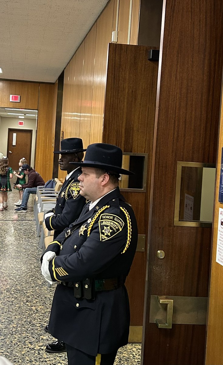 Sheriff_Baxter's tweet photo. Great Irish Celebration at the Hall of Justice! Thanks to Judge Jim Walsh for spearheading the event, and special thanks for the moving tribute to the family of Officer William (Bill) Lawler. https://t.co/RQm25aUfGo