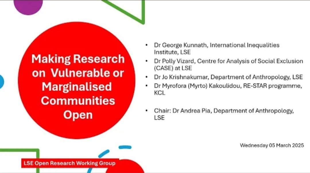 Thank you LSE Open Research Group for the invitation to join last week's panel discussion with wonderful speakers on making research open with &amp; for marginalised communities.

A sense of caring to do things better. Navigating uncertainties + a passion to learn from communities.