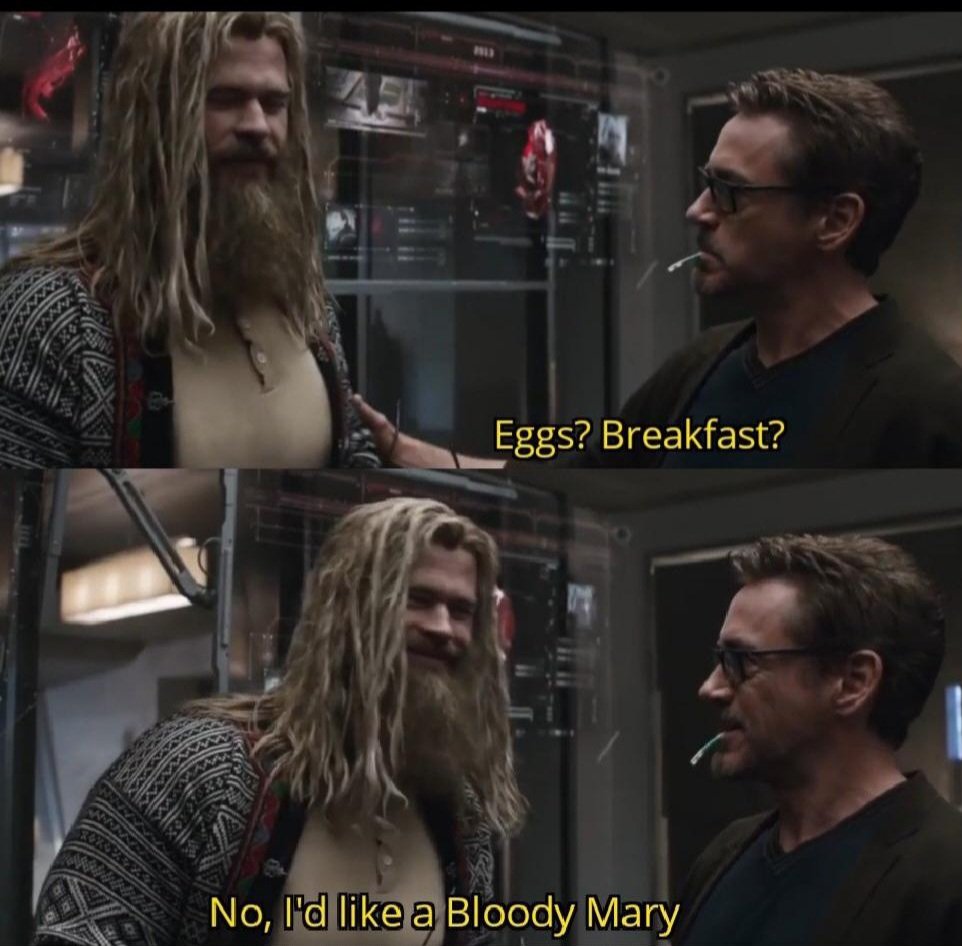 Dome_R11's tweet photo. Current situation 
#thor #AvengersEndgame #chrishemsworth #marvel #avengers https://t.co/d9Om7svrUP