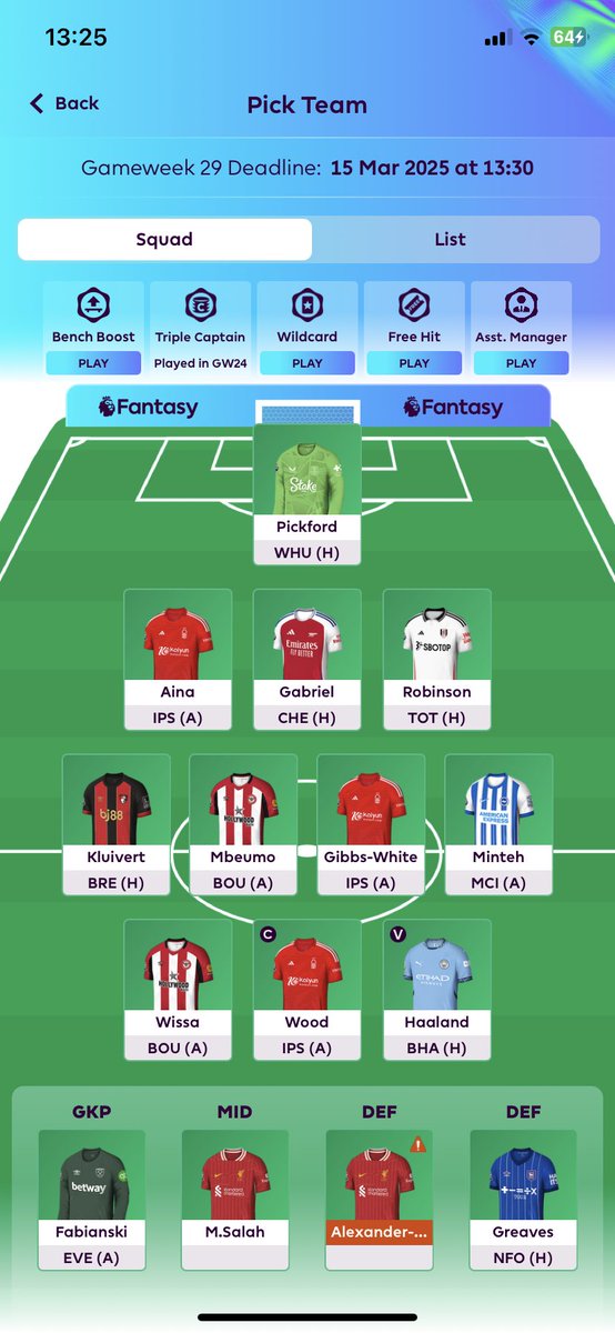 tinker_fpl's tweet image. GW 29🔒:

Transfers:  

Dango ♻️ MWG
Palmer ♻️ Minteh
Isak ♻️ Haaland

ITB: 0.2

Captain: 🪵 

Transfers ITB: 0

Rank: 67K

No idea what my chip strategy is at this point. 

Good luck all! 🍀 

#FPL #FPLCommunity