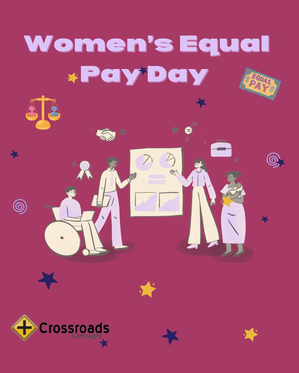 CrossroadsCmpns's tweet image. 🔈Women’s Equal Pay Day highlights the gender wage gap &amp;amp; its impact on financial security, career growth, &amp;amp; retirement, especially for women of color. Let’s push for fair wages &amp;amp; economic equity! #PayEquity