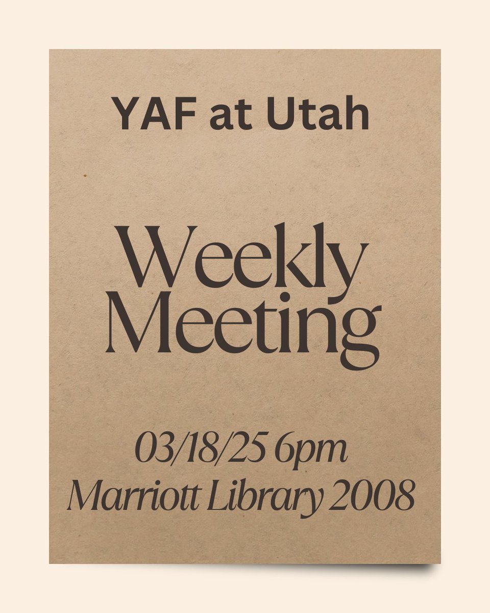 YAFatUTAH's tweet photo. We will have a weekly meeting this Tuesday. Join us in room 2008 at the Marriott Library. We will see you there! https://t.co/8Qkw7c2X7P