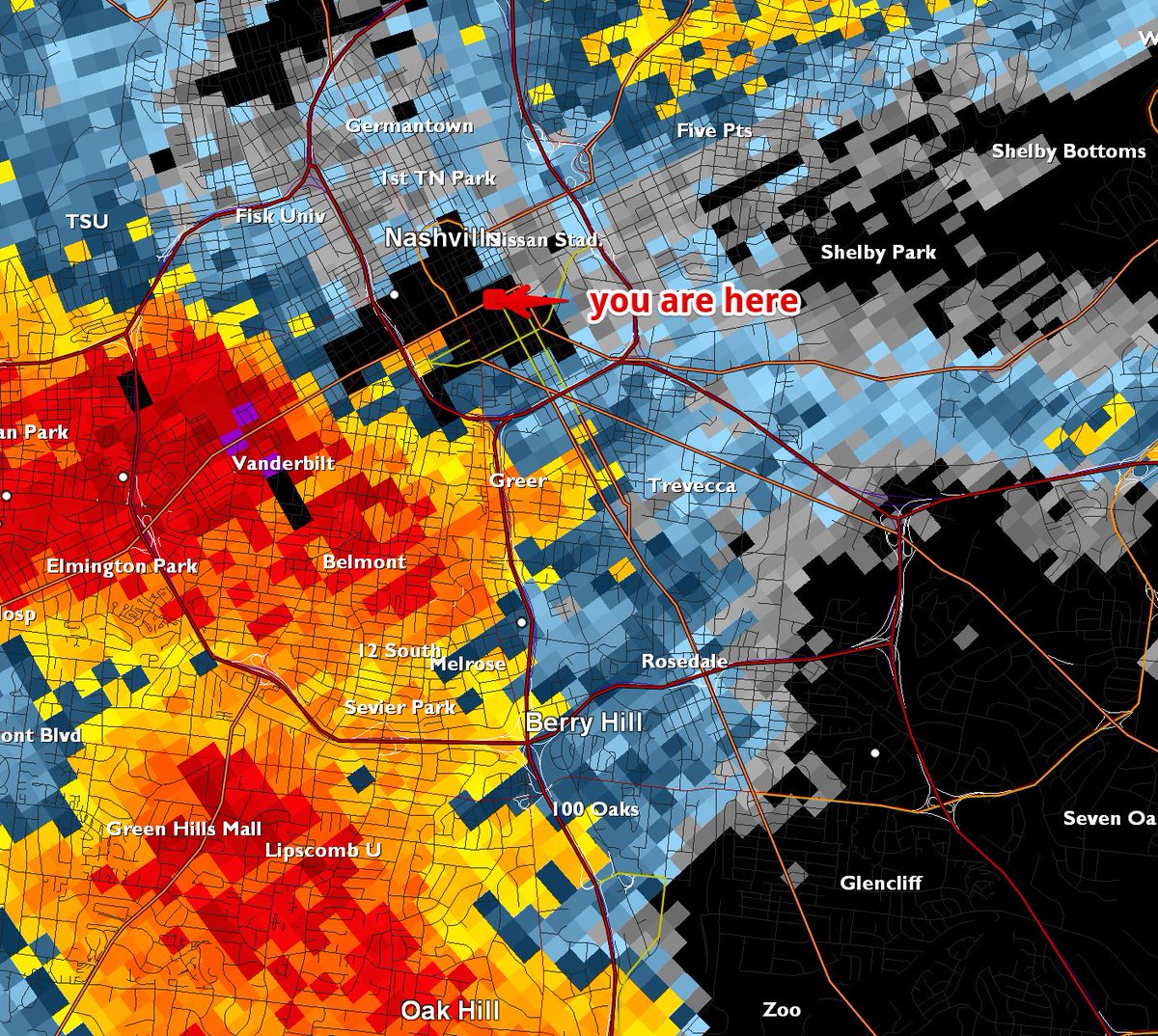 NashSevereWx's tweet image. Are you in town for the SEC tourney? Staying downtown? Thinking of popping over to a coffee shop or restaurant for breakfast? You're about to get dumped on. Stay weather aware today #sectournament.