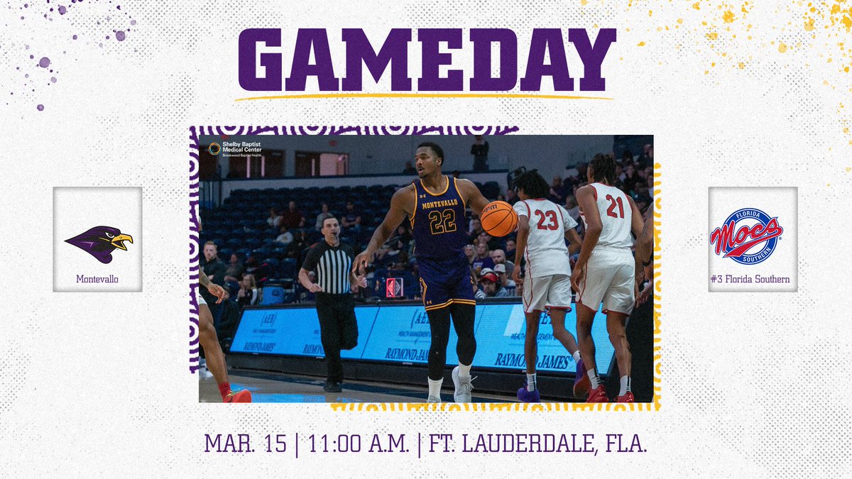 Montevallo Men's Basketball (@montevallombb) on Twitter photo ๐จ GAMEDAY IN FT. LAUDERDALE
๐ Ft. Lauderdale | <a href="/NCAADII/">NCAA Division II</a> South Regional
๐๏ธ Rick Case Arena
๐ No. 3 seed Florida Southern
โฐ 11 a.m. CT
๐๏ธ nsusharks.com/sports/2024/3/โฆ
๐ stats.statbroadcast.com/broadcast/?id=โฆ
๐ป sunshinestateconference.tv/nsusharks/
#TogetherWeRise ๐จ GAMEDAY IN FT. LAUDERDALE
๐ Ft. Lauderdale | <a href="/NCAADII/">NCAA Division II</a> South Regional
๐๏ธ Rick Case Arena
๐ No. 3 seed Florida Southern
โฐ 11 a.m. CT
๐๏ธ nsusharks.com/sports/2024/3/โฆ
๐ stats.statbroadcast.com/broadcast/?id=โฆ
๐ป sunshinestateconference.tv/nsusharks/
#TogetherWeRise