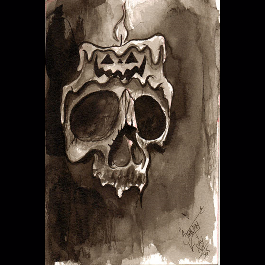 AWStormAnderson's tweet photo. "Black and gray Halloween skull" watercolors on watercolor paper. 4"x6"  💀🎃 #skull #skullart #halloweenart #darkart #darkartist #horrorart #occultart #creepyart https://t.co/xo9sROIqMe