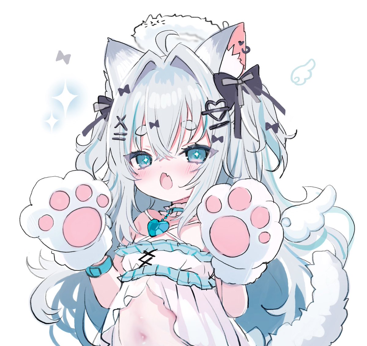 新しいVの娘の「天々あのち」ちゃんです！🤍🪽 #あのちの守護絵