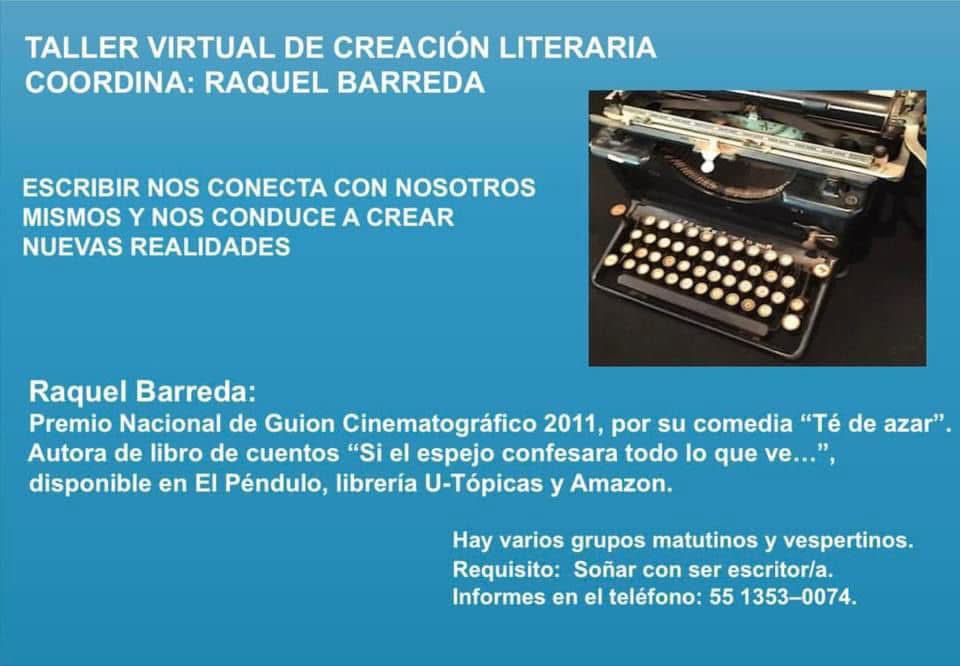 Les comparto la información de mis talleres de creación literaria  (virtuales), por si les interesa.
Gracias por su atención.
✍️📕📗📒📘📙📚

#cursosytalleres
#talleresdeescritura
#talleresdecreacionliteraria