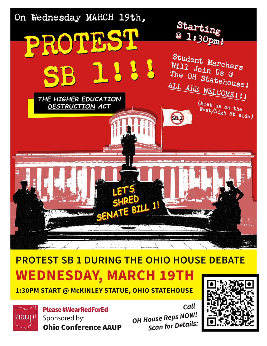 RachelCoyleOhio's tweet photo. 📣📣 Can't join the march to #SaveHigherEd?

Meet us outside the #Ohio Statehouse starting at 1:30 pm on Wednesday 3/19

More actions to take: https://t.co/0RXNrSsT4X

Learn more: https://t.co/sY9FOz6bcj https://t.co/A4ff7kTGZk