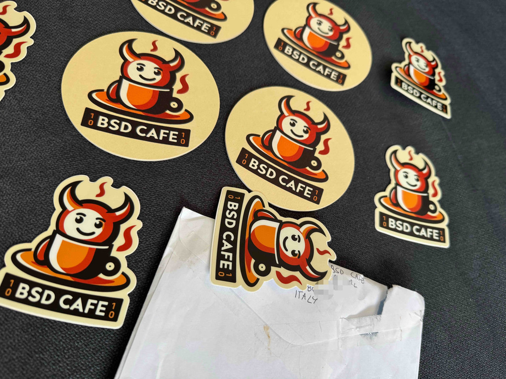 gyptazy's tweet image. What a great surprise! Just got some community perks from the BSD Cafe from Italy!

Thanks to the great BSD Community at bsd.cafe &amp;amp; @stefanomarinell! The coasters will be placed in the living room and in the office! #RUNBSD #FreeBSD #NetBSD #OpenBSD #BSDCafe