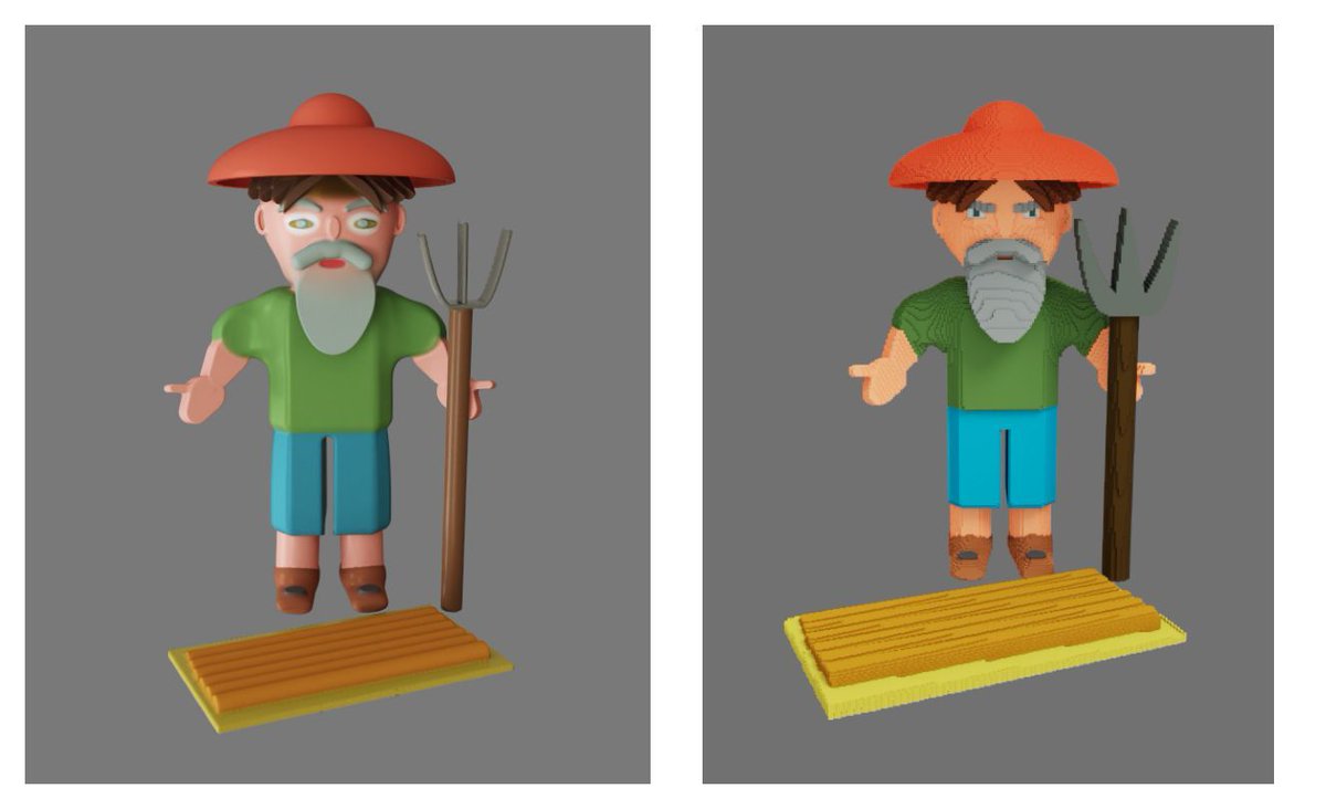 BerktSandra's tweet photo. Little Farmer Scene
#MagicaCSG vs #magicavoxel
#voxelart #characterdesign #Farmerlife #3dart #modeling3d @ephtracy https://t.co/37HMyoYMX2