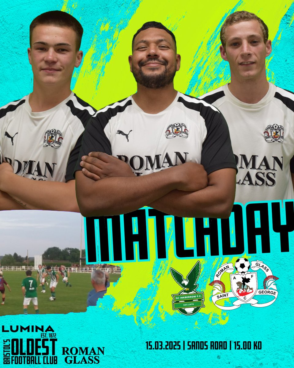 RomanGlassFC's tweet photo. ITโS #MATCHDAY!
๐ @SCInkberrowFC
๐ @HellenicLeague
โฐ 15.00 KO
๐ Sands Road, WR7 4HJ
@bsoccerworld @swsportsnews
#UpTheGlass | #RGSGSCIB https://t.co/uEBFvEWE6J