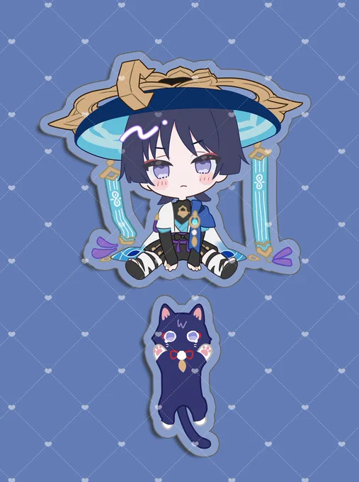 スパコミ用のグッズ絵!たぶん連結アクリルキーとステッカーにします 