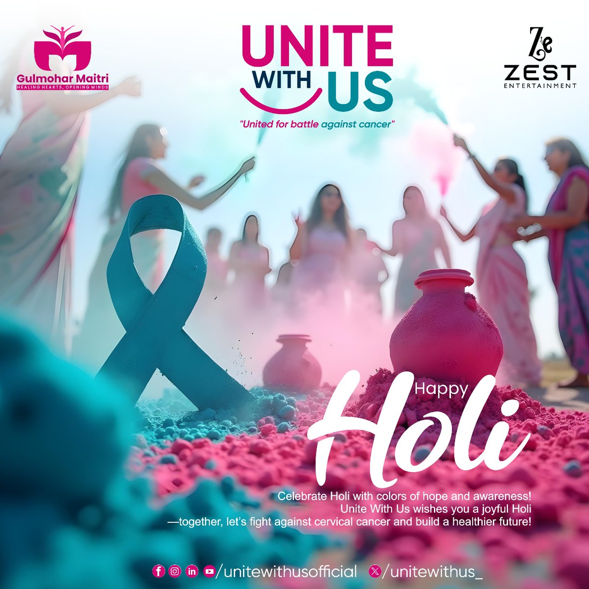 UniteWithUs_'s tweet photo. ๐จ๐ธ This Holi, let's unite for awareness, health, and a brighter future! โจ๐ Wishing everyone a joyful and colorful celebration from the Unite with Us team. ๐ช
#Holi2025 #UniteForHealth #CervicalCancerAwareness #StayHealthy #FestivalOfColors https://t.co/jLPGo8g3oD