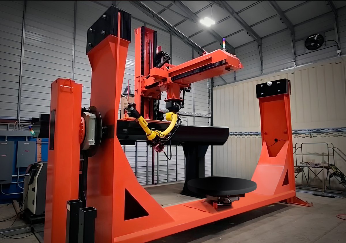 ABAGY_Robotics's tweet image. 2 IDENTICAL ROBOTIC WELDING CELLS FOR ONE CUSTOMER – Synchronized Production Across North America: 📍USA 📍Сanada. Those advanced complexes are built for the efficient and precise welding of carbon steel parts with dimensions up to 11&apos;5&apos;&apos;x 6&apos;x6&apos; and a max weight of 3000 lbs.