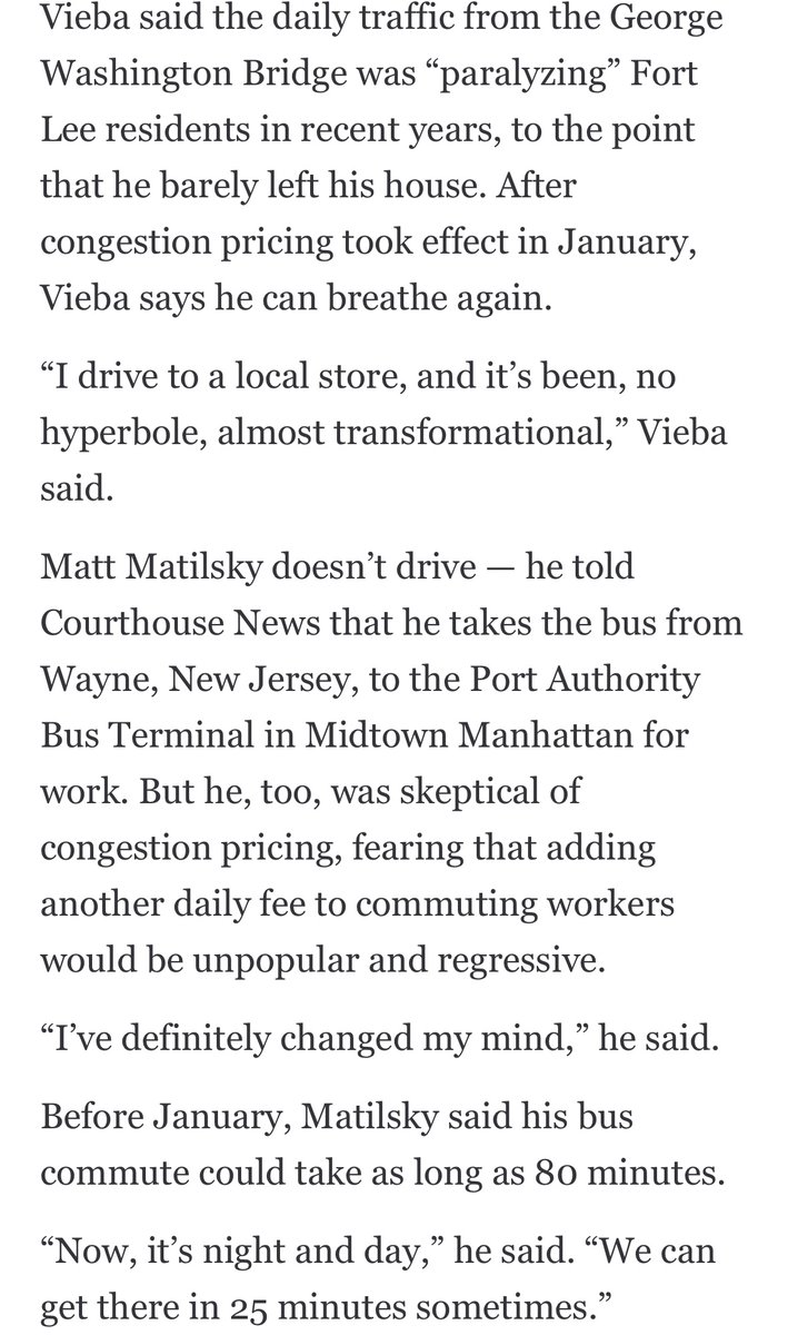 it’s amazing to see some of congestion pricing’s strongest opponents change their minds once they see how effective it is