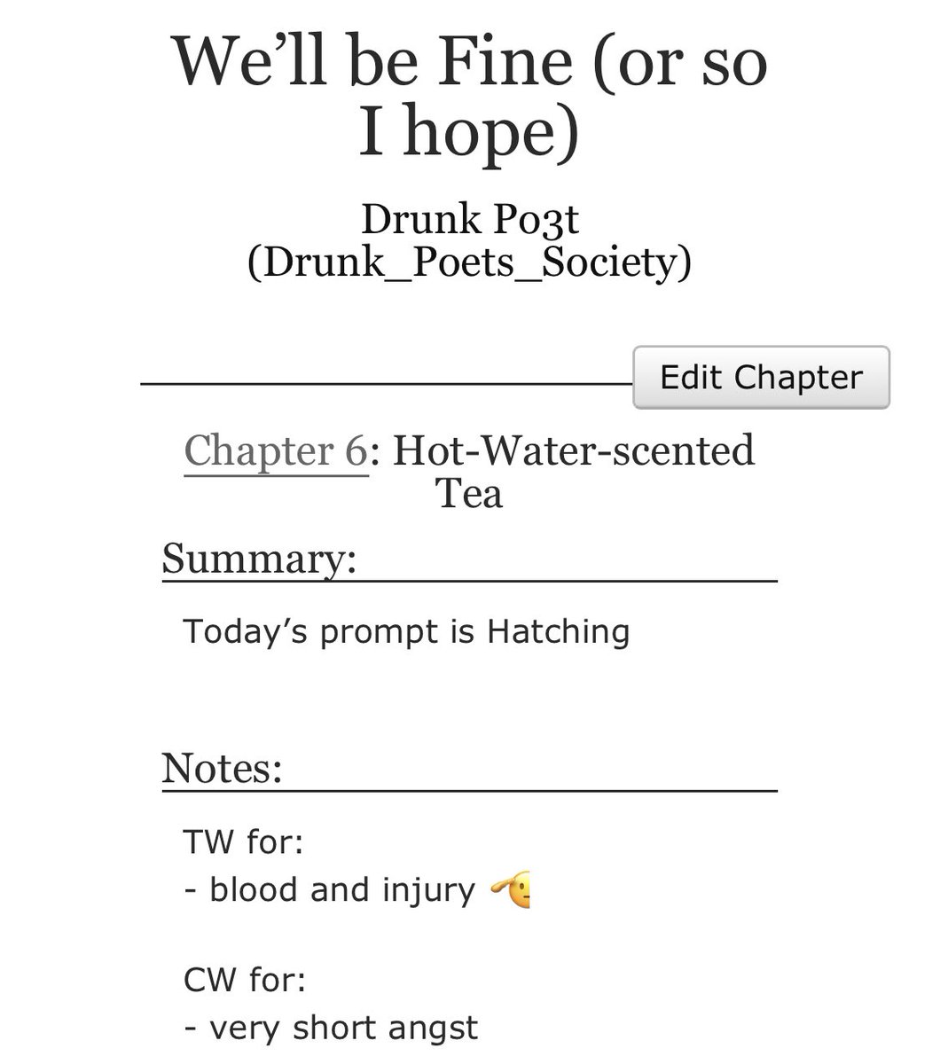 The God and Goddess are on my side because how tf did I finish this in time is a mystery to me

Day 6 of #StolPregWeek 

Prompt: Hatching

archiveofourown.org/works/63619759…