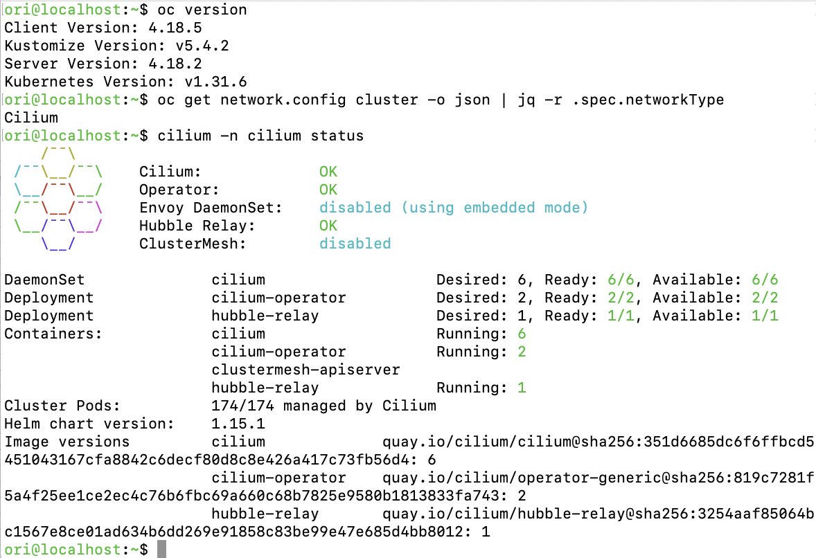 orimanabu's tweet image. OpenShiftでCilium動いた！ #openshiftjp