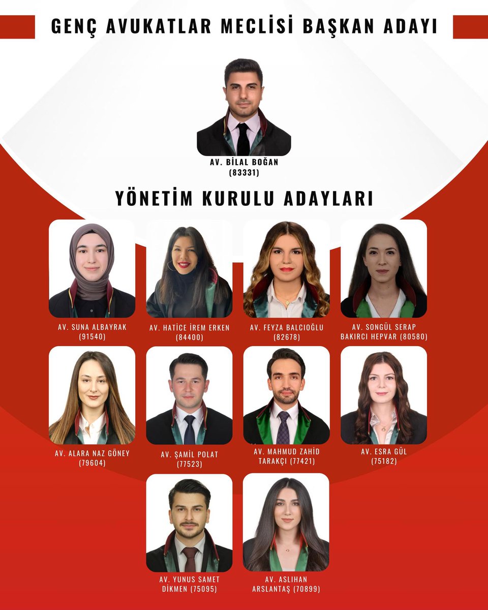 30 yaş altındaki avukatların seçme-seçilme hakkına sahip olduğu Genç Avukatlar Meclisi Seçimli Genel Kurulu; 22 Mart Cumartesi günü İstanbul Barosu Ana Binasında gerçekleştirilecek. 

Biz menfaat ya da siyasi çıkar gözetmeksizin, her kesimden gençler olarak bir araya gelen;