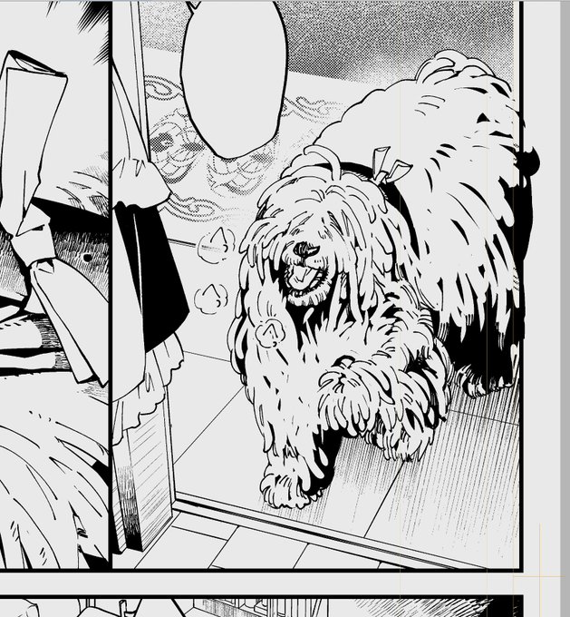 イッヌもがんばって描いてる 