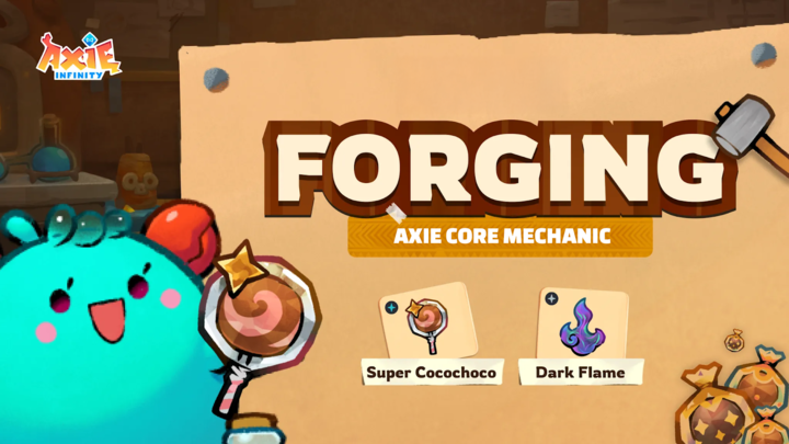 ronin_shield's tweet photo. Axie Infinity: What is Forging?

Forging is a core mechanic in Axie Core that enables players to burn certain materials or consumables to mint new items.

Currently Available Blueprints

✨Super Cocochoco: Give it to an axie to gain 15000 AXP.

Materials Required: 10x Premium Cocochoco, x40 Cocochoco

Forger Requirement: Lv. 30 Collectible Axie

Forging Fee: $2.50 in AXS

🔥 Dark Flame: Give it to an axie to devolve one part.

Materials Required: 2x Premium Cocochoco, 100x Plant Memento, 50x Aquatic Memento

Forger Requirement: Lv. 30 Collectible Axie

Forging Fee: $1.50 in AXS

🔨 How to Forge

1⃣ Open the Forge page by either going to App.Axie Menu or from the Axie Details page.

2⃣ Select the blueprint you want to forge.

3⃣ Select the Forger axies [each axie you select as forger is equal to one item forged], then click Forge.

Note: Each Axie can forge only one item at a time. To forge multiple items simultaneously, you'll need multiple forgers. You can forge up to 20 items at once.

4⃣ Confirm the transaction with your wallet. After a few seconds you will get a confirmation message and the items will be sent to your wallet.

⌛️ Cooldown

Axies will go into a cooldown period after forging an item. Cooldown is based on forged item’s rarity and forger axie’s collection type.

Learn more about Forging on our support article: 👇

🔗: https://t.co/6FfNXjpUC4