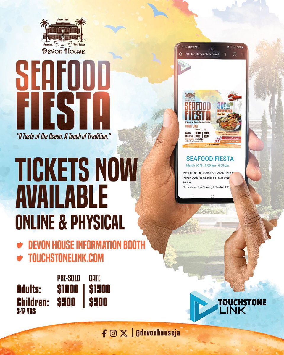 🎟️ This weekend is the perfect time to grab your Seafood Fiesta tickets!

🌐 Available 24/7 online at touchstonelink.com
📍 Or visit the Devon House Information Booth from 12 PM to 8 PM this weekend.

Don’t miss out! 🌊🦞🍤

#SeafoodFiesta #DevonHouse