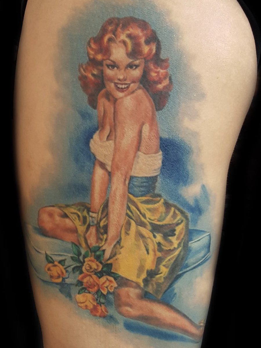nicolepalapoli's tweet photo. Now booking new tattoo clients! I’d love some more pinup girl tattoos or portraits!! https://t.co/IvAWQMshRW