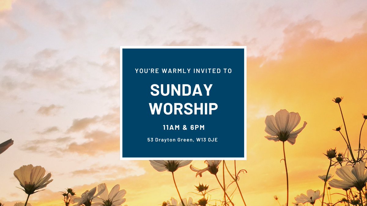 Join us this Sunday! Reuben Hunter will be preaching on Matthew 18 in the morning and Hebrews 5-6 in the evening. All are welcome! #Ealing #Church
