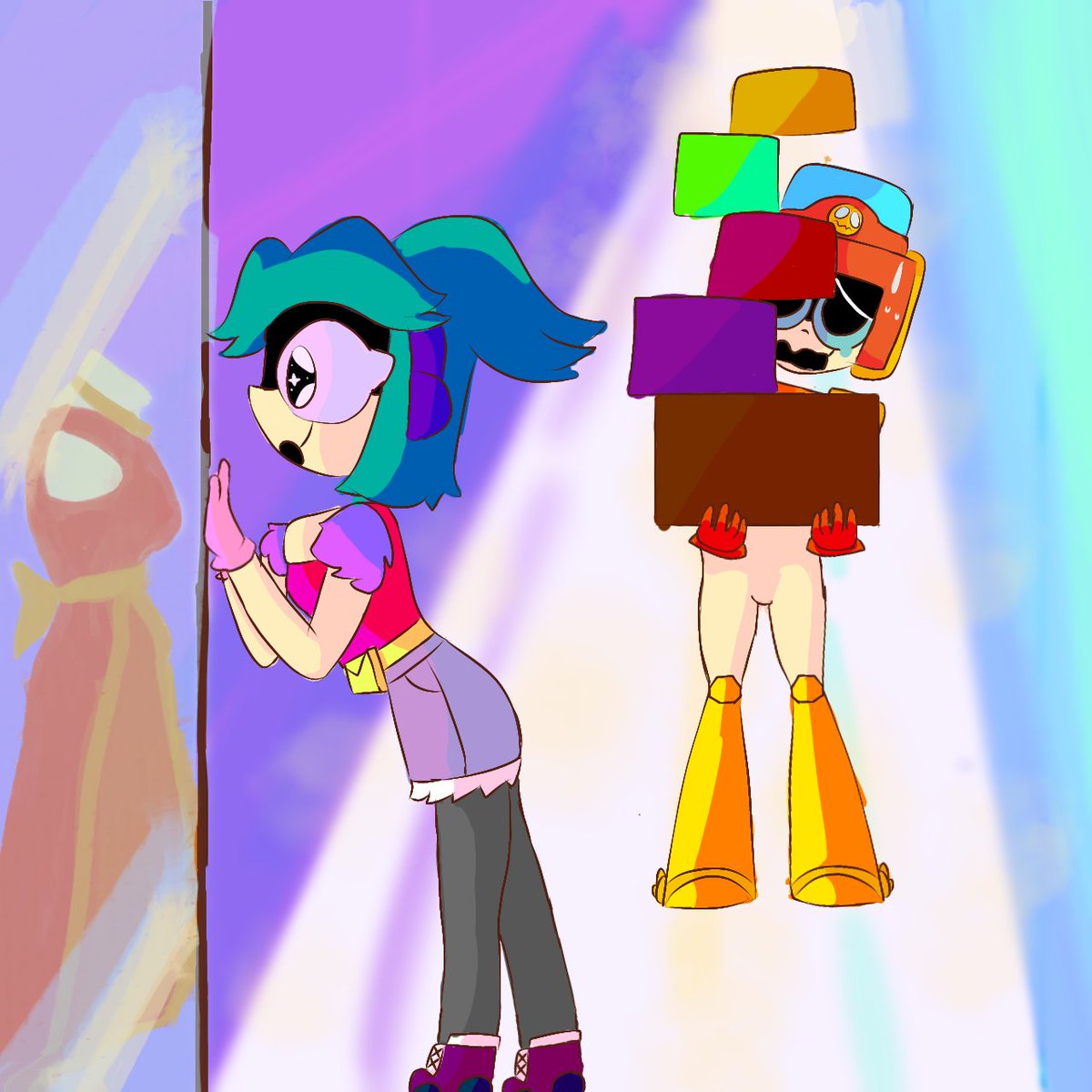 Charlie38463815's tweet photo. Perdón por no subir nada, he estado ocupada ya que estoy aprendiendo la teoría del color, jejeje 
#BrawlStars  #BrawlStarsArt  #BrawlStarsLarryandLawrie https://t.co/2LpciuftZg